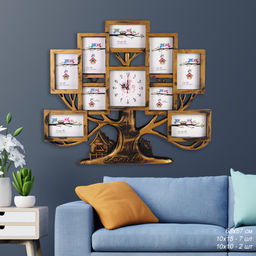 Фоторамка коллаж с часами Дерево 68x57 см / WK12B /уп 12/10 фото