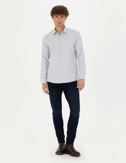 Gri Slim Fit Uzun Kollu G_mlek - Pierre cardin фото 4