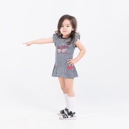 CRB wear/CSKG 62701-41-273 Платье модель туника для девочки, темно-синий/Ex.Cherubino  фото 4