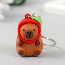 Цена за 12 шт. Брелок для ключей на кольце «Капибара», резина, 4.4×2.8×2.2 см, МИКС