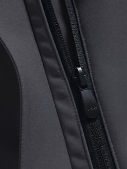 Парка женская софтшелл виндстоппер удлинённая с капюшоном черного цвета 9614_1Ch