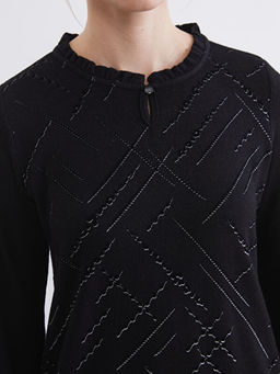 Bisiklet Yaka Desenli Bluz