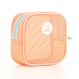 Косметичка на молнии, маленькая, сетчатая, Любовь и мир, оранжевая