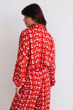 9969 Костюм летний красный с принтом - Martichelli фото 10