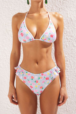TRENDYOLMILLA Cicek Desenli Ucgen Biyeli Yuksek Bel Regular Pretty Bikini Tak?m? TBESS25BT00042 фото 4