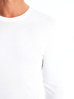 Bisiklet Yaka Uzun Kollu Penye Erkek Ti??rt