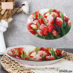 Блюдо овальное глубокое 25 см / S441210 HH326 GREY /уп 6/36/ цветная коробка