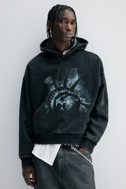 Sudadera con capucha y estampado Oversized Fit - H&m фото 6