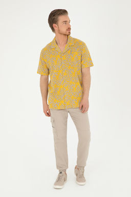 Erkek Jogger Fit Bej Kanvas Pantolon
