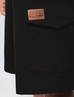 Шорты-карго Vilatte легкий футер черный  фото 2