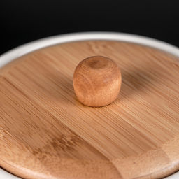 Бочонок фарфоровый с краником на деревянной подставке BellaTenero, 2.5 л, белое