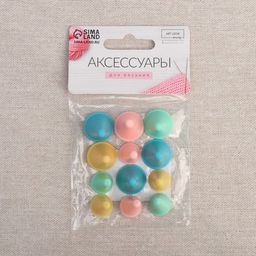 Цена за 3 шт. Набор заглушек для спиц, d=1.8 / 1.3 см, 12 шт., разноцветный