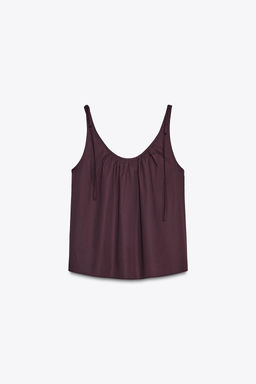 POPLIN TIE TOP - Zara фото 5