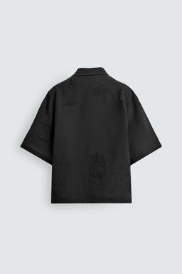 CAMISA PERFORADOS BORDADOS / Negro - Zara фото 8