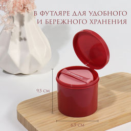 Спонжи для макияжа STRAWBERRY, набор - 7 шт., d=5.5 см, с держателем, в футляре, розовые