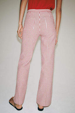 PANTAL?N RAYAS ZW COLLECTION / Rojo / Blanco - Zara фото 3