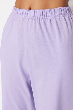 Trendyolmilla Lila %100 Pamuklu Eglenceli Bask?l? T-shirt-Pantolon Orme Pijama Tak?m? THMSS23PT00134 фото 26