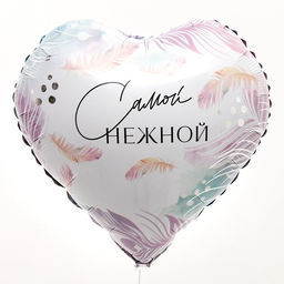 Воздушный шар фольгированный 18" «Самой нежной», сердце, с подложкой