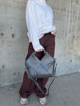 Женская сумка из эко кожи 0025 Серый - Sergio valentini фото 6