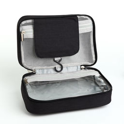 Косметичка-несессер дорожная на молнии, с крючком, с ручкой, чёрная - Simaland фото 3