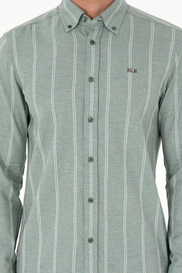 Мужская темно-зеленая рубашка с длинным рукавом Неожиданная скидка в корзине - U.s. polo assn фото 7