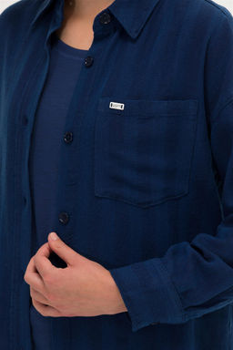 Женская темно-синяя джинсовая рубашка - U.s. polo assn фото 12