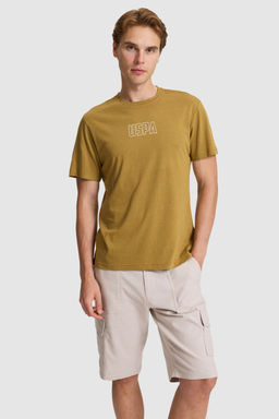 Erkek Ye_il Regular Fit Bisiklet Yaka Ti__rt - U.s. polo assn фото 3