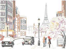 Кристальная (алмазная) мозаика ФРЕЯ ALPD-004 на подрамнике Дождь в Париже 40 х 30 см