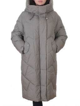A621 GRAY/GREEN Пальто зимнее женское (200 гр. холлофайбер)