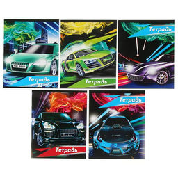 Цена за 20 шт. Тетрадь 24 листа в клетку, Calligrata «Тачки», обложка мелованный картон, МИКС