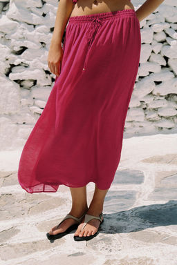 RUBBERISED PRINT MIDI SKIRT - Zara фото 9