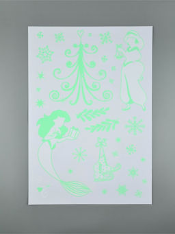 Наклейки интерьерные «Новогодние», со светящимся слоем, 35×50 см, 2 листа