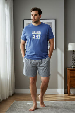 Mavi Regular Fit Orme Sortlu Buyuk Beden Pijama Tak?m? TMNSS25AI00003