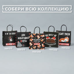 Пакет подарочный Вообще не отвечаю, 22 22 11 см - Дарите счастье фото 7