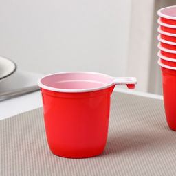 Цена за 50 шт. Чашка кофейная одноразовая, 200 мл, цвет красно-белый