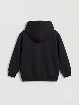 Kap??onlu Bask?l? Erkek ?ocuk Sweatshirt