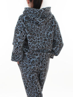 003 LT. BLUE/LEOPARD Костюм спортивный зимний женский (95% хлопок, 5% полиэстер)