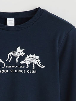 Dinozor Bask?l? Erkek ?ocuk Sweatshirt ve E?ofman Alt