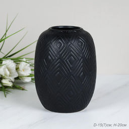 Ваза 20 см черная / WRF-164 /уп 10/