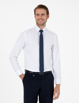 Beyaz Slim Fit Uzun Kollu G_mlek