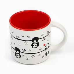 Кружка керамическая «Панды», 380 мл, цвет белый