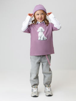 КР 302882/лиловый 3220 к649 фуфайка (футболка) для дев - Crockid фото 4