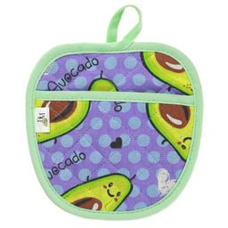 Прихватка с запахом 19х19см Авокадо, вид 2/2, форма Яблоко, рогожка 171г/м2, хлопок 100%, наполнитель - ватин 280г/м2, на пластмассовом подвесе, Домашняя мода (Россия)  фото 2