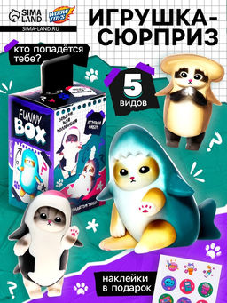 Игрушка - сюрприз Funny Box Котики, фигурка, наклейки