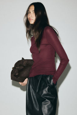 Top de algod?n pima con cuello perkins - H&m фото 8