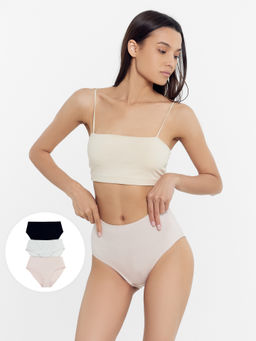 Трусы женские макси мультипак (3 шт.) в бежевом цвете экрю3 412075-3