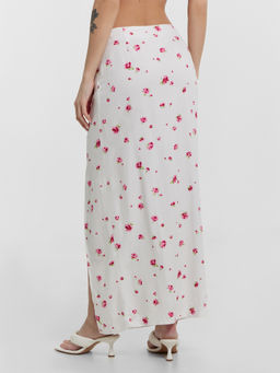 Юбка женская белая с цветочным принтом - Mark formelle фото 4