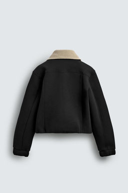 NEOPRENE-EFFECT JACKET WITH CONTRAST COLLAR - Zara фото 9
