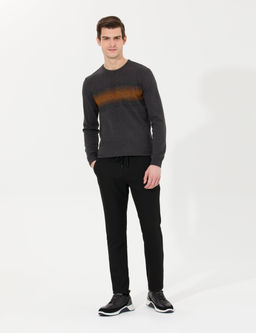 Siyah Slim Fit Kanvas Pantolon