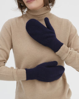 Варежки из монгольского кашемира UL синие